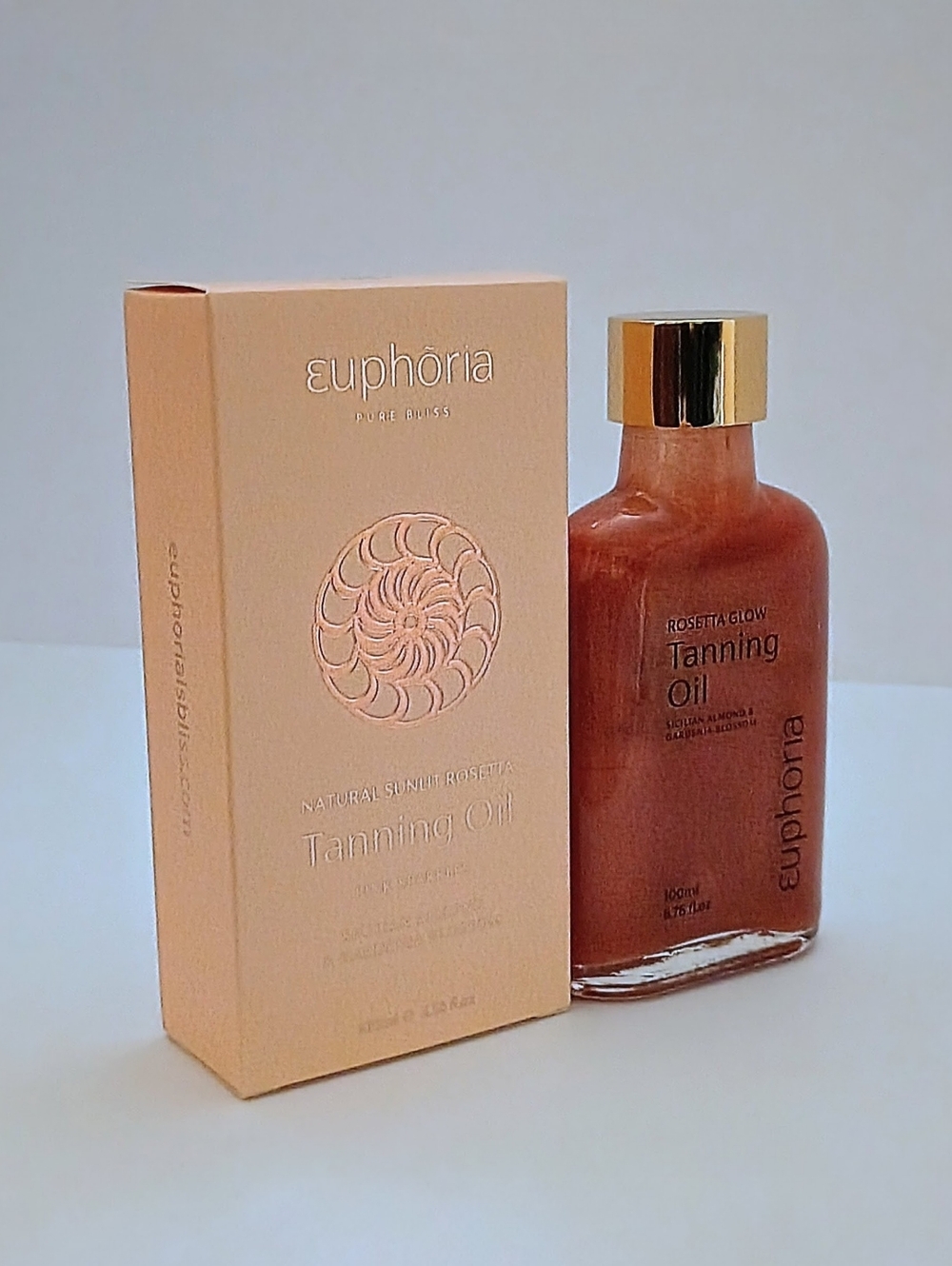 Euphoria Pure Bliss Tanning Oil Shimmer 100ml NEW Glow Body Oil - Picture 2 of 7